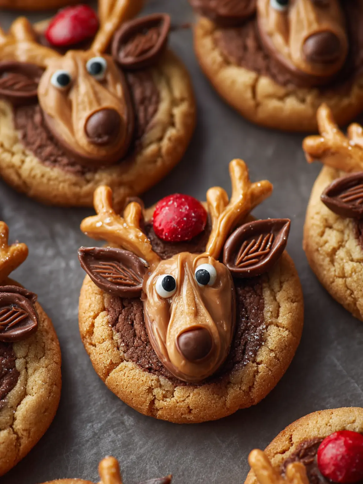 Reindeer Peanut Butter Cup Cookies That Melt Hearts! 6