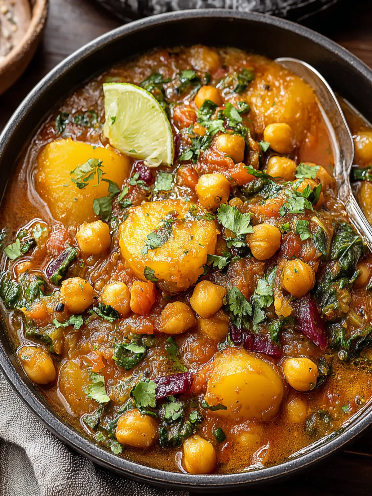 Irresistible Vegan Potato and Chickpea Curry Recipe First Image