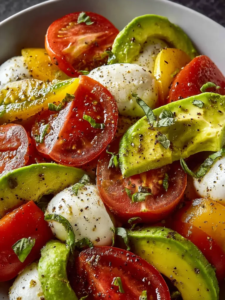 Refreshing Tomato Mozzarella Avocado Salad Recipe Delight First Image