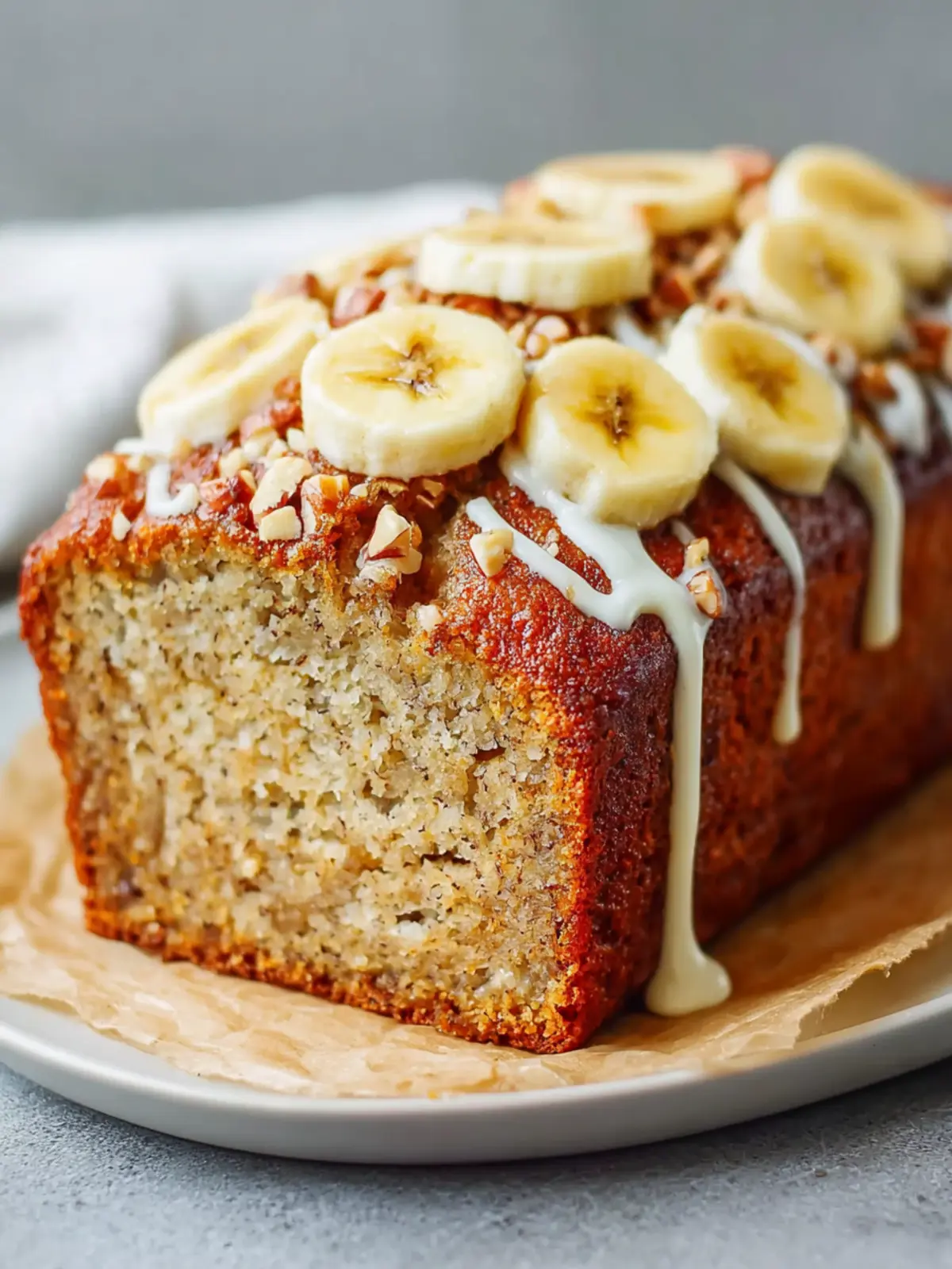 Irresistible Maple Banana Bread with Nutty Topping Delight First Image