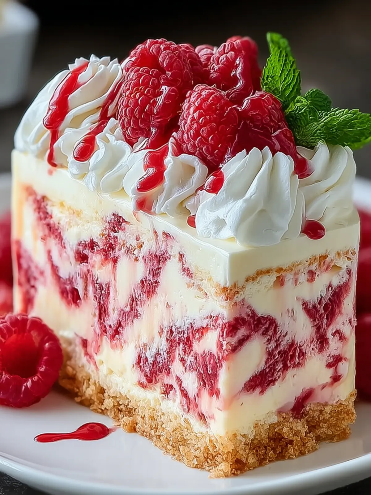 Raspberry Swirl Ice Cream Cake – Recette Facile et Délicieuse Sans Cuisson First Image