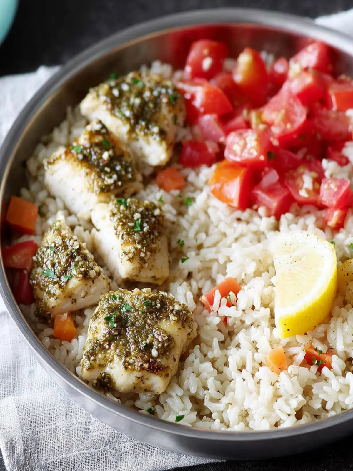 One-Pot Pesto Chicken and Rice First Image