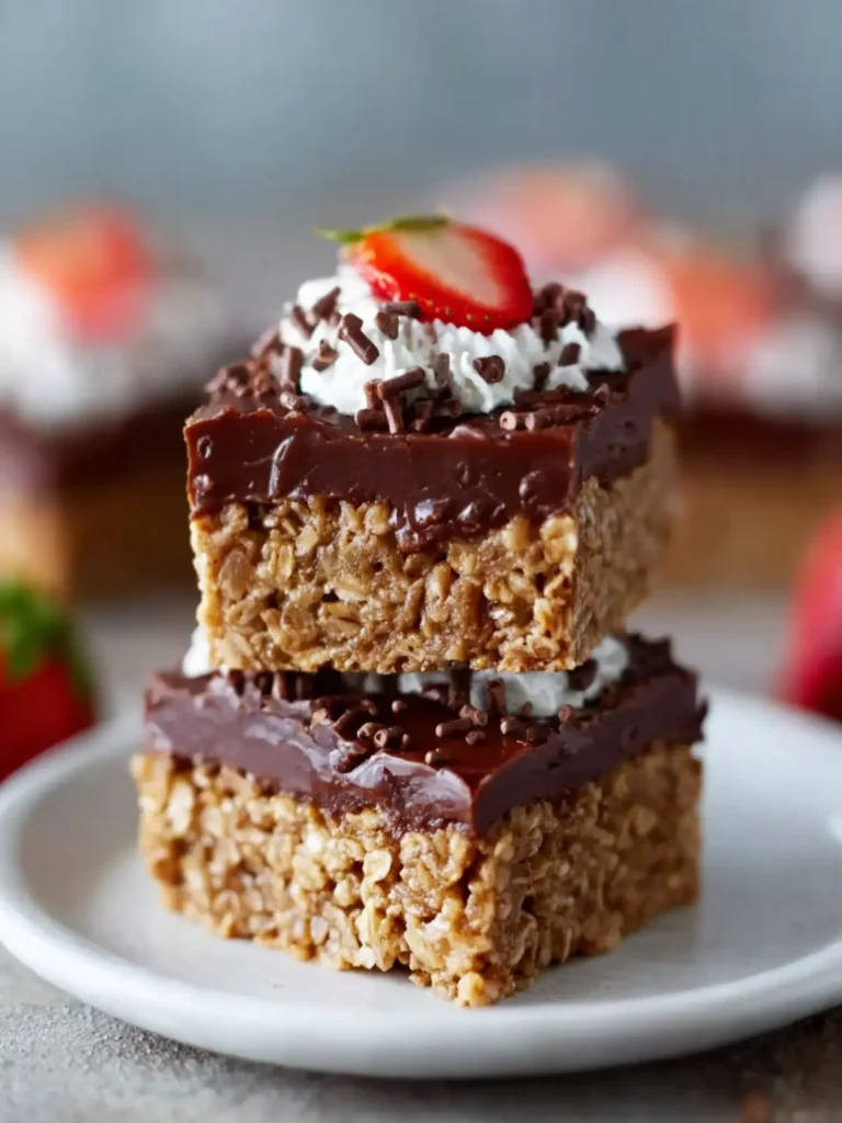 No Bake Chocolate Oatmeal Bars First Image