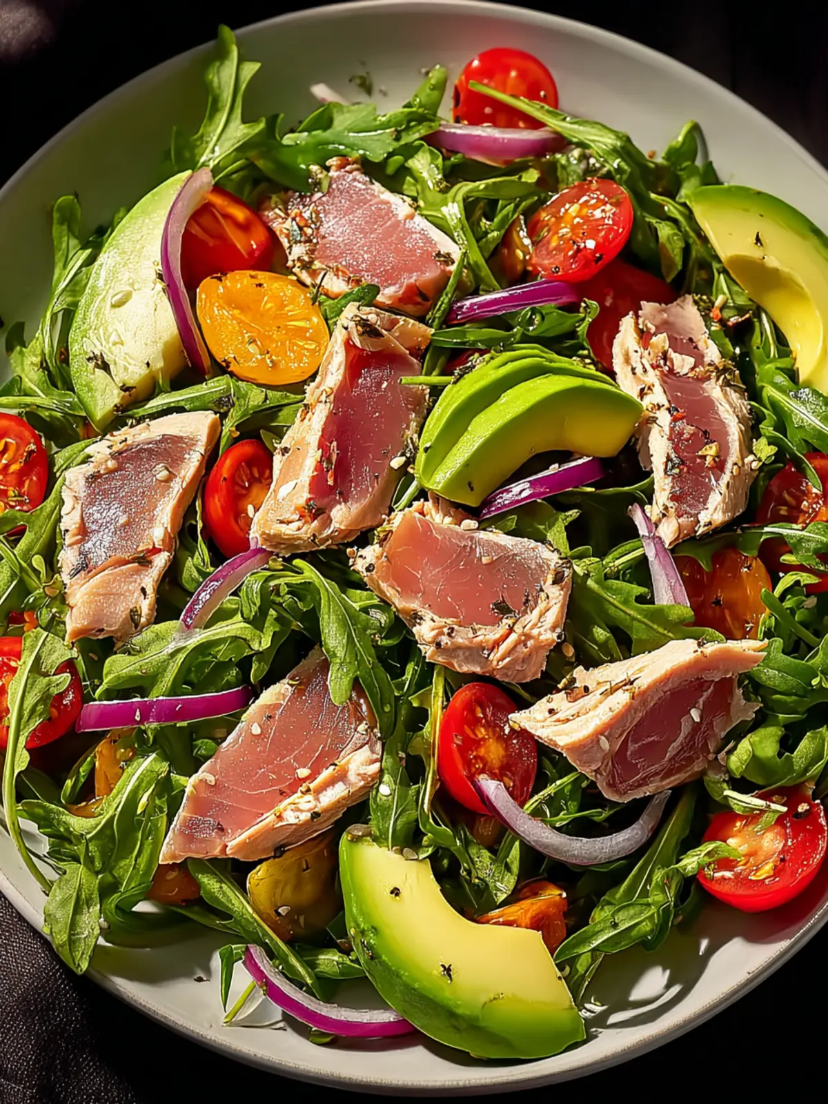 Zesty Arugula Tuna Avocado Salad - A Flavorful Delight First Image
