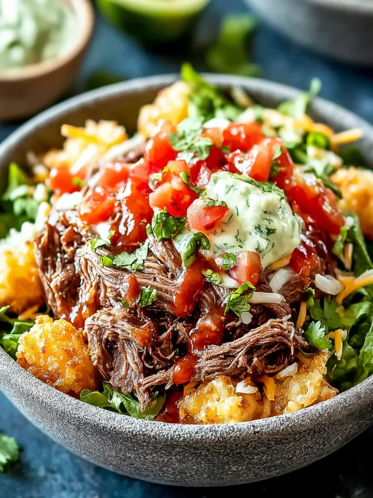 Flavorful Barbacoa Beef Taco Bowls with Hash Browns First Image