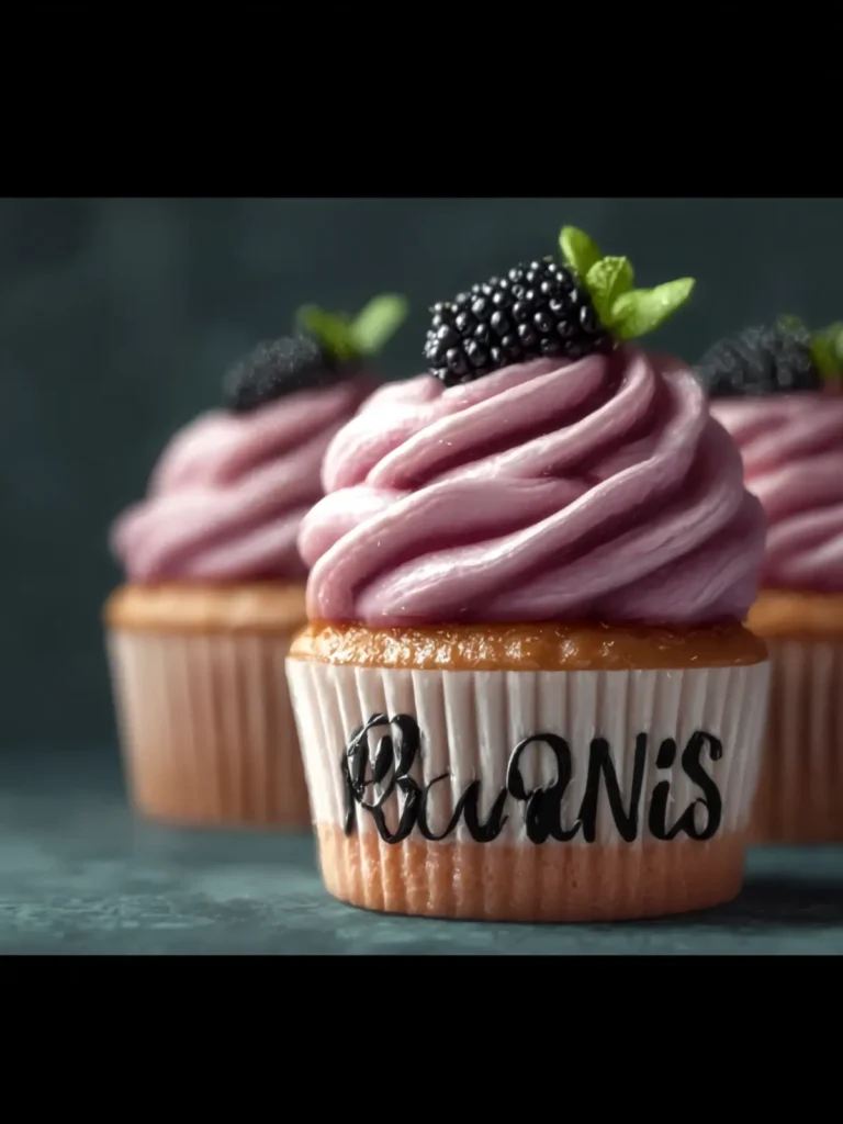 Light and Fluffy Blackberry Champagne Cupcakes for Celebrations First Image