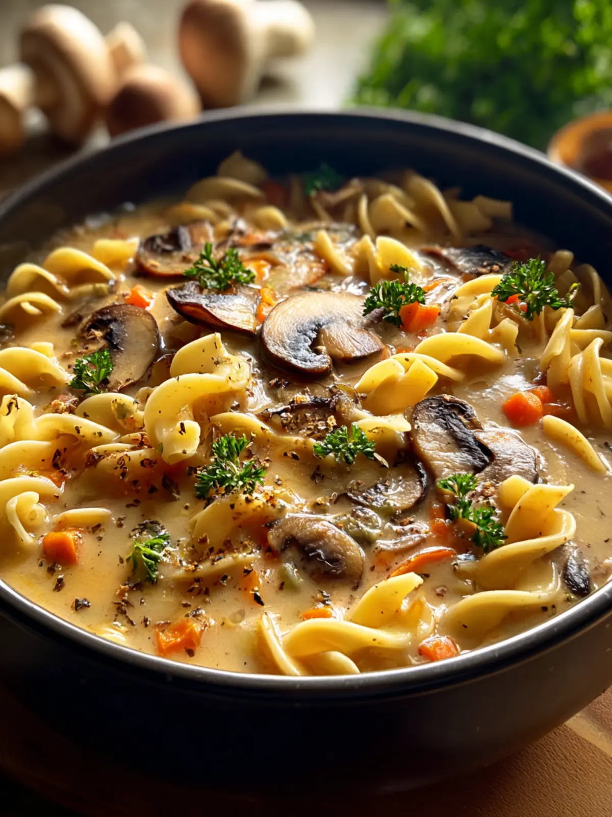 Cozy Creamy Mushroom Pasta Soup: A Comforting Delight First Image