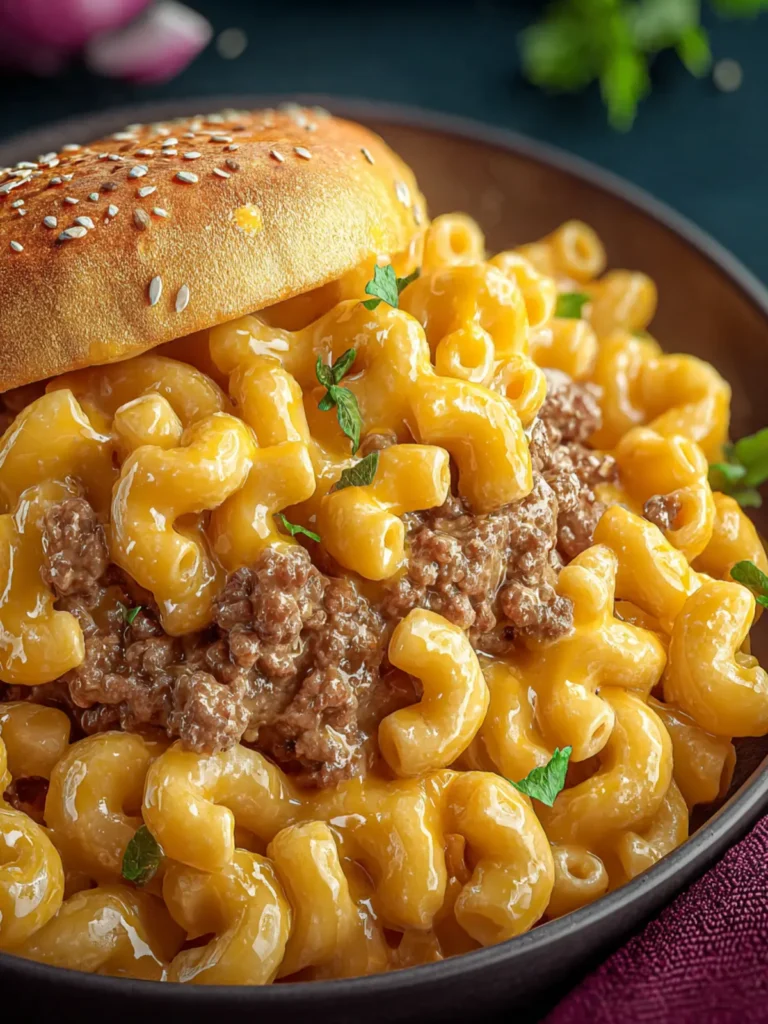 Irresistible Cheesy Macaroni Hamburger Dish Recipe First Image
