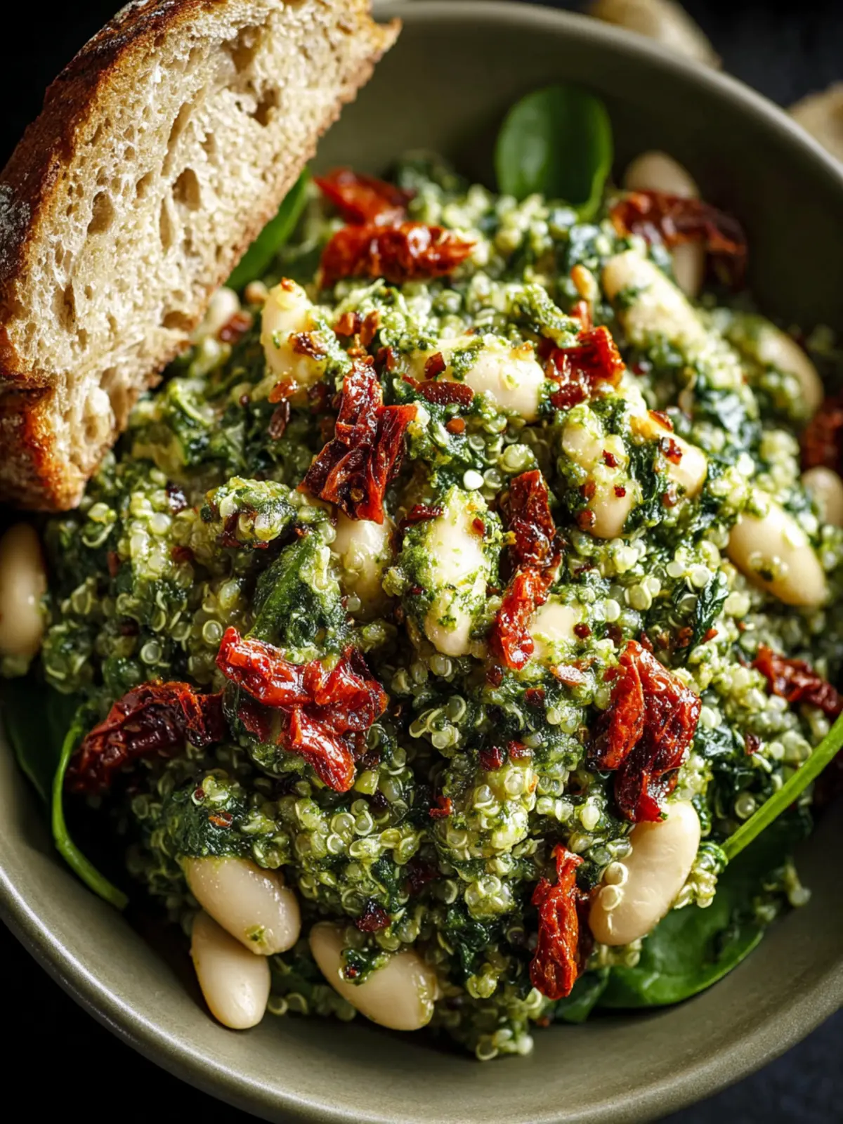 Irresistible Spinach Pesto Butter Bean Quinoa Bowls First Image