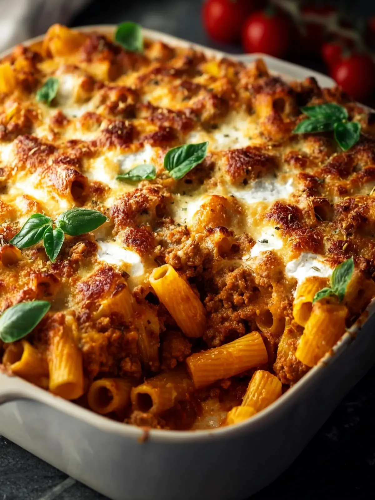 Baked Ziti with Sausage and Ricotta Recipe First Image