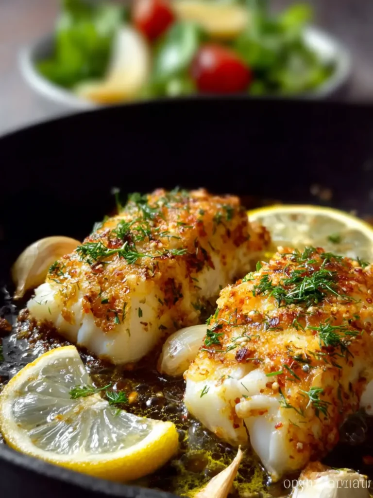 Baked Cod Recipe with Lemon and Garlic First Image