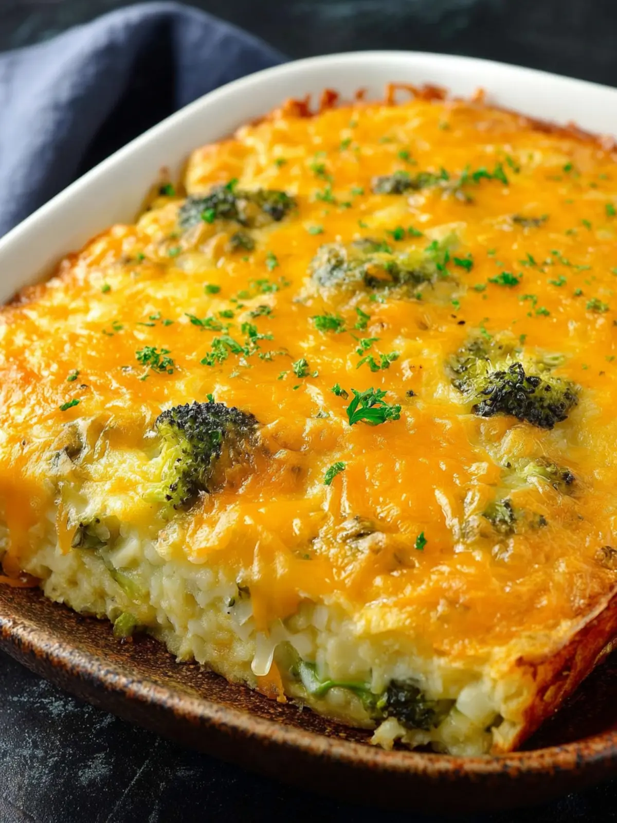 Broccoli Cheese Hash Brown Breakfast Casserole First Image