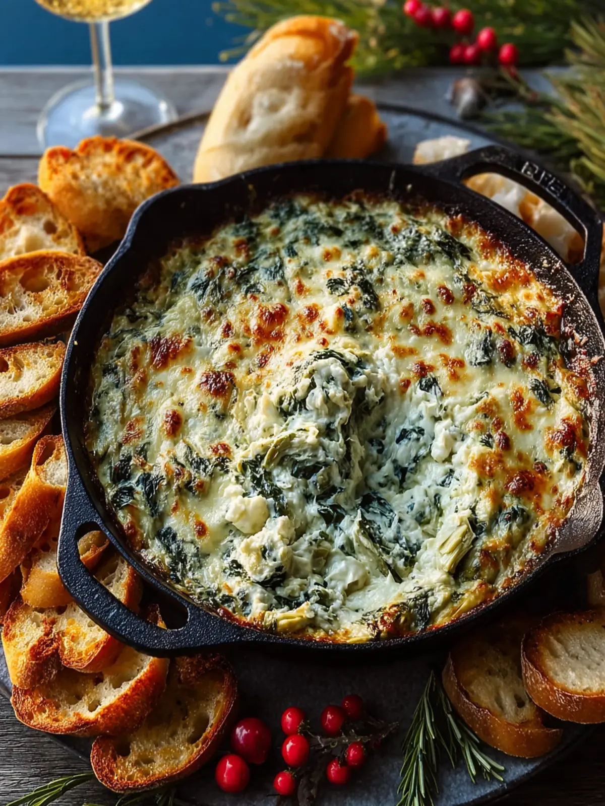 Cheesy Baked Spinach Artichoke Dip First Image