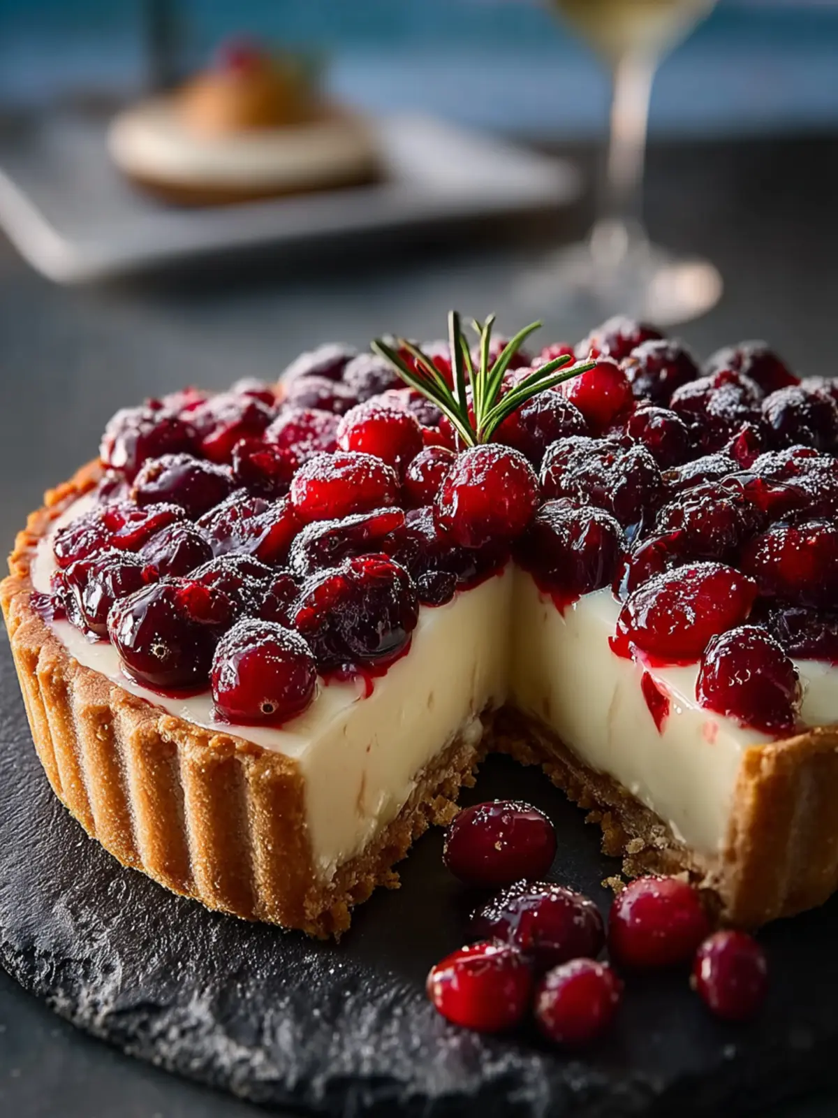 Cranberry White Chocolate Tart: Indulgent Bliss in Every Bite 8 Cranberry White Chocolate Tart Fourth Image pkejmr