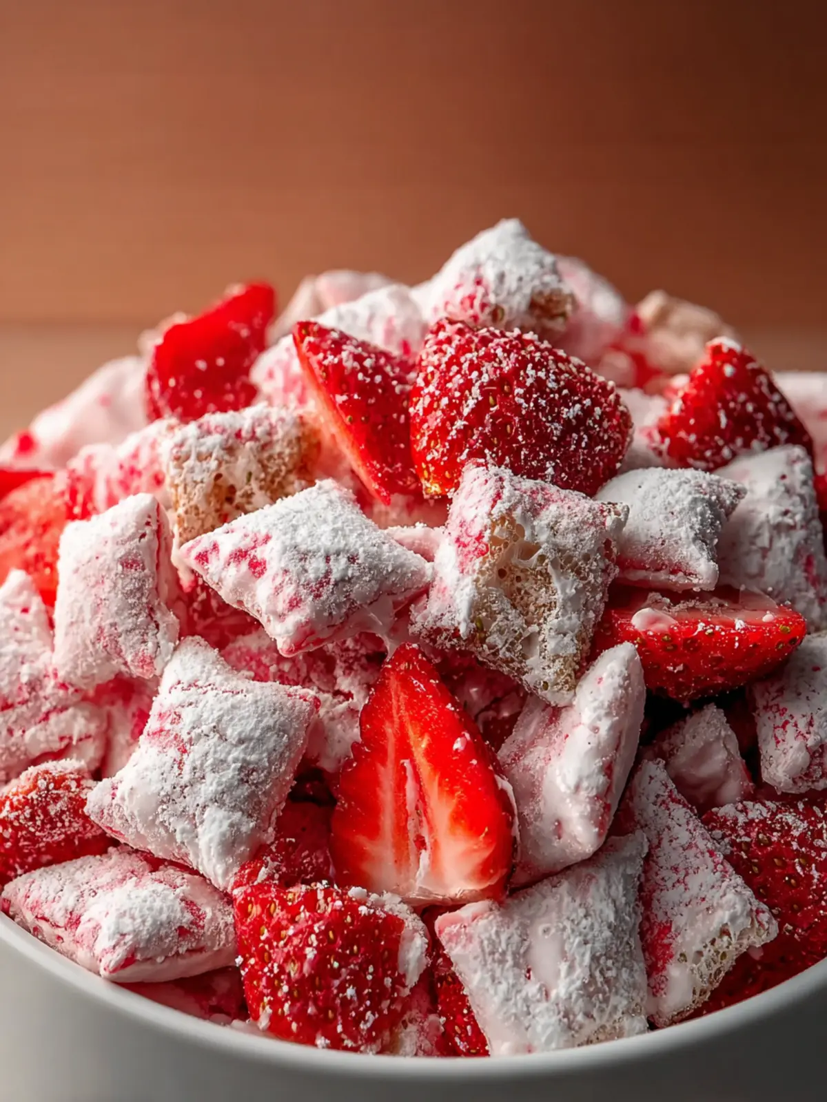 Easy Strawberry Shortcake Puppy Chow Recipe First Image