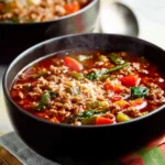 Ground Beef Vegetable Soup First Image