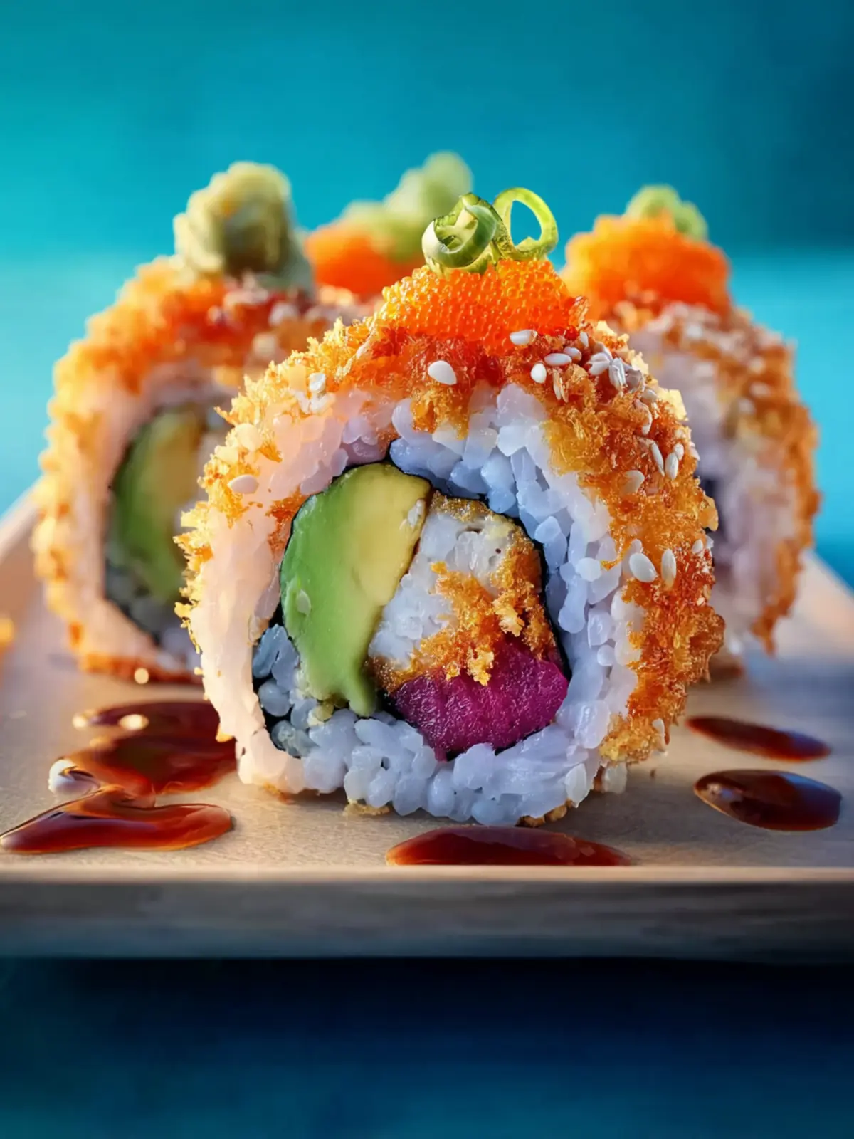 Homemade California Crunch Roll Sushi Second Image phiysn