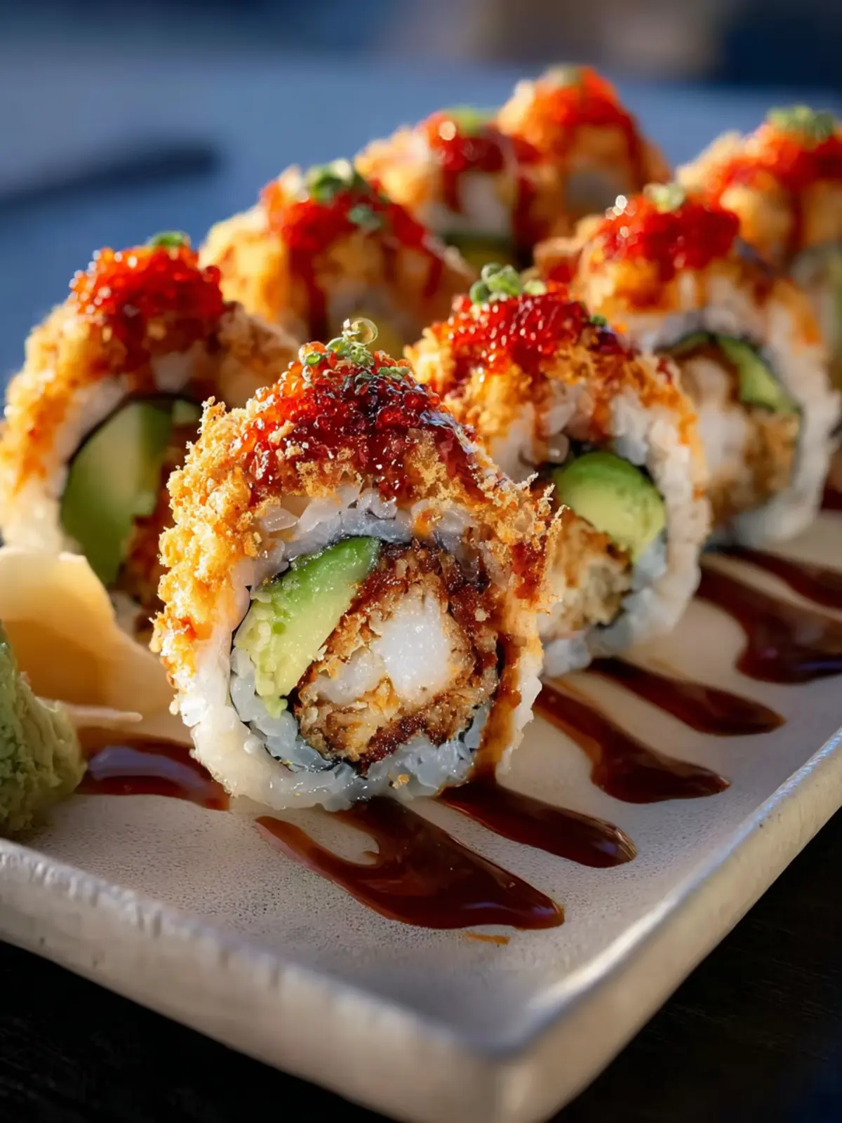 Homemade California Crunch Roll Sushi Third Image ndqbqp