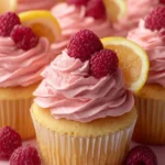 Lemon Cupcakes with Raspberry Buttercream Frosting First Image
