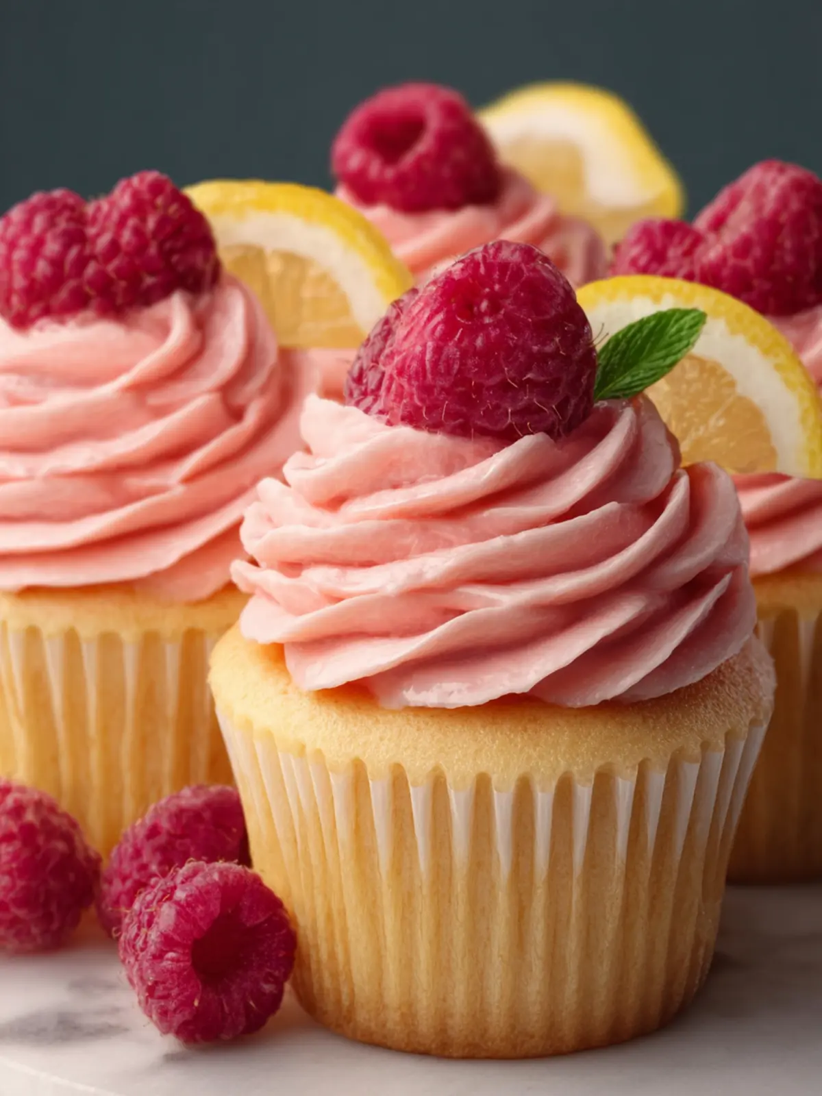 Lemon Cupcakes with Raspberry Buttercream Frosting Third Image lbezb0