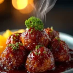Slow Cooker Pineapple Barbecue Meatballs First Image