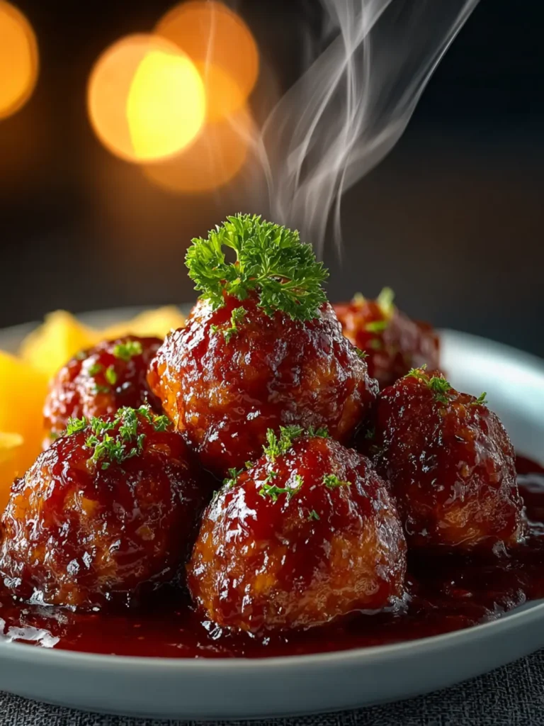 Slow Cooker Pineapple Barbecue Meatballs First Image