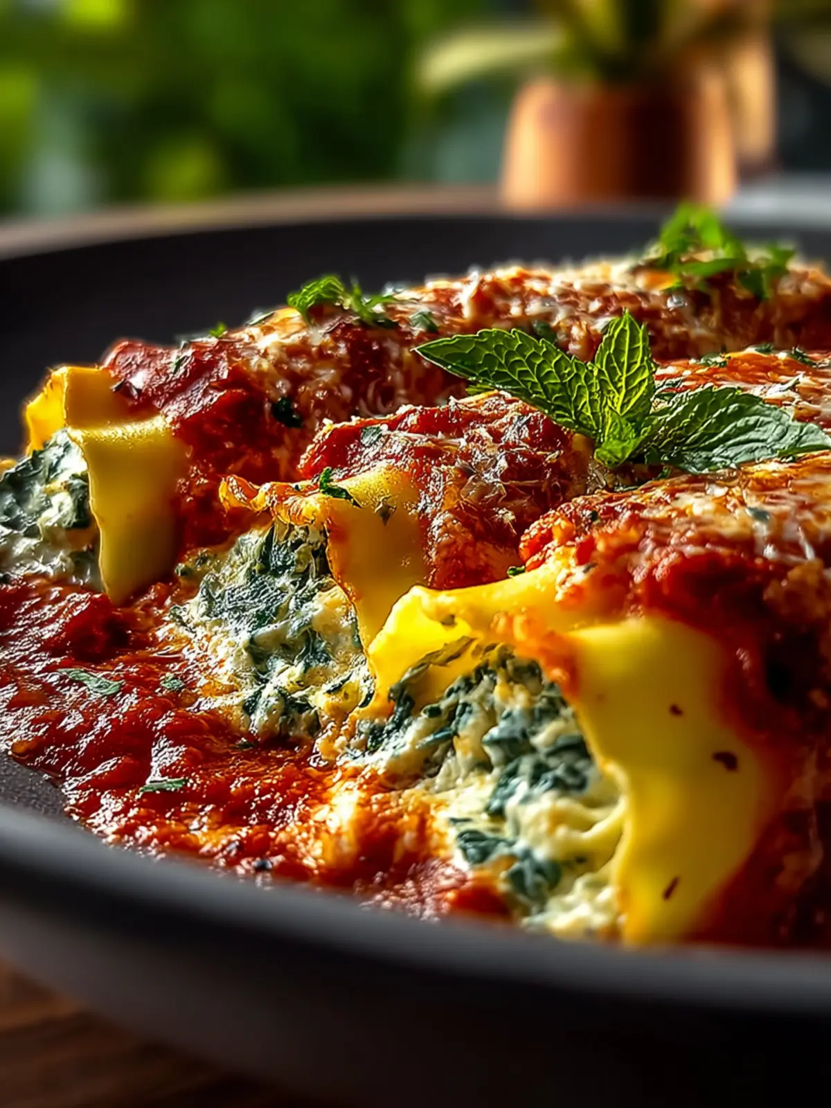 Spinach and Ricotta Stuffed Manicotti First Image