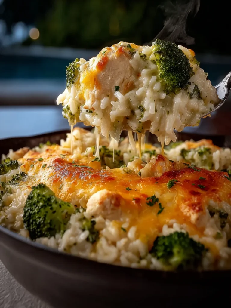 Cheesy Broccoli Chicken and Rice Casserole First Image