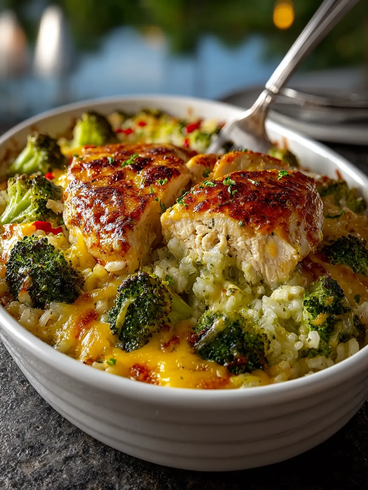 Cheesy Broccoli Chicken and Rice Casserole Third Image jcdpjl