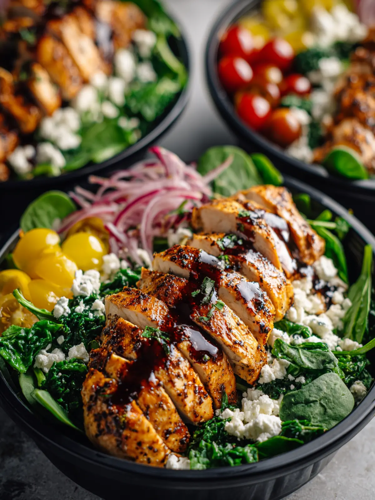 Chicken Spinach Meal Prep Bowls Third Image aua3ek