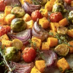 Easy Fall Roasted Vegetables with Thyme and Rosemary First Image