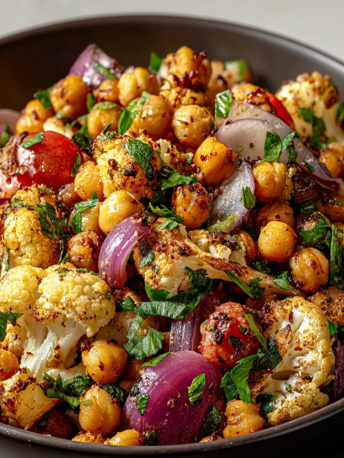 Irresistible Chickpea and Roasted Cauliflower Salad Third Image t2d9q7