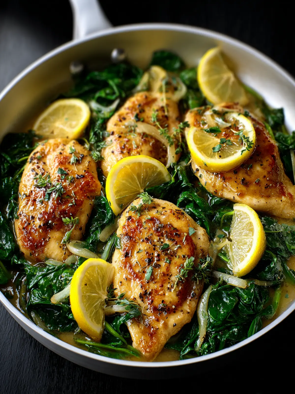 Lemon Chicken Spinach Skillet Second Image rsu2jk