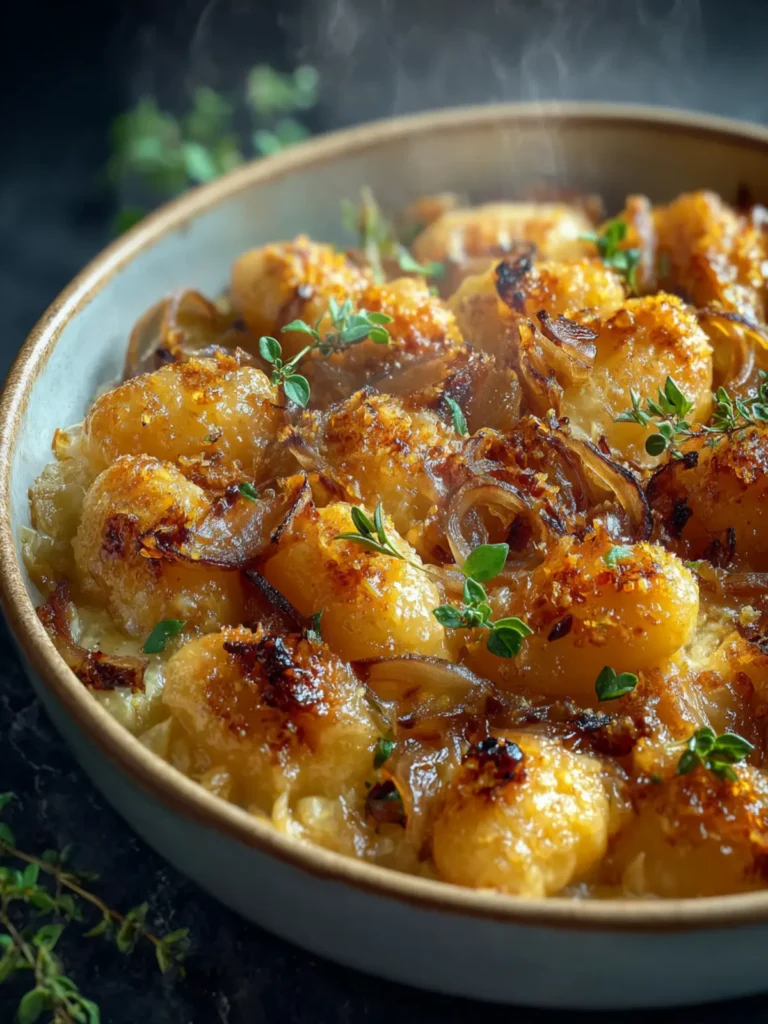 Savory French Onion Gnocchi Bake with Golden Caramelized Onions First Image