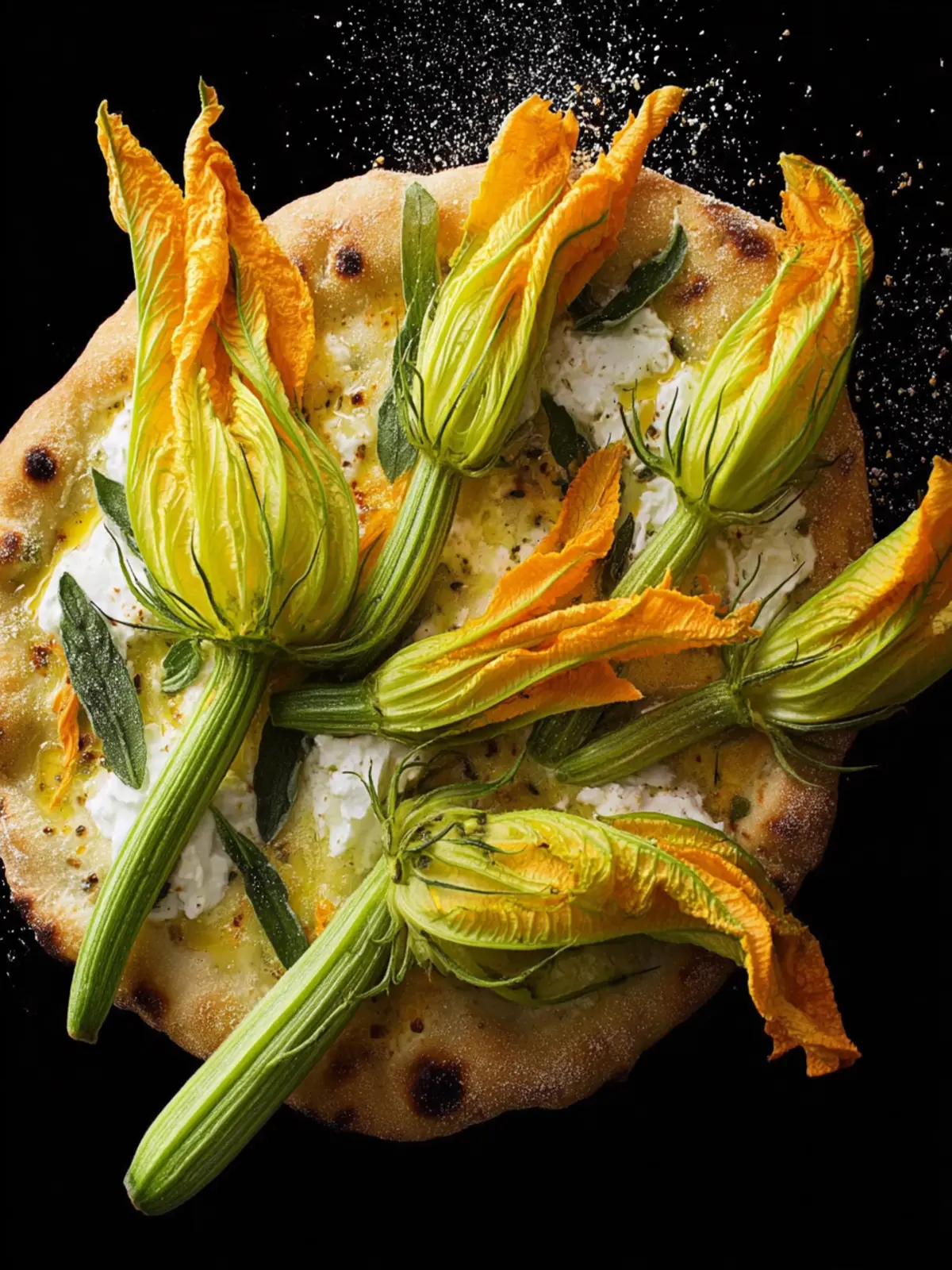 Squash Blossom Ricotta Pizza Fourth Image hzqzdz