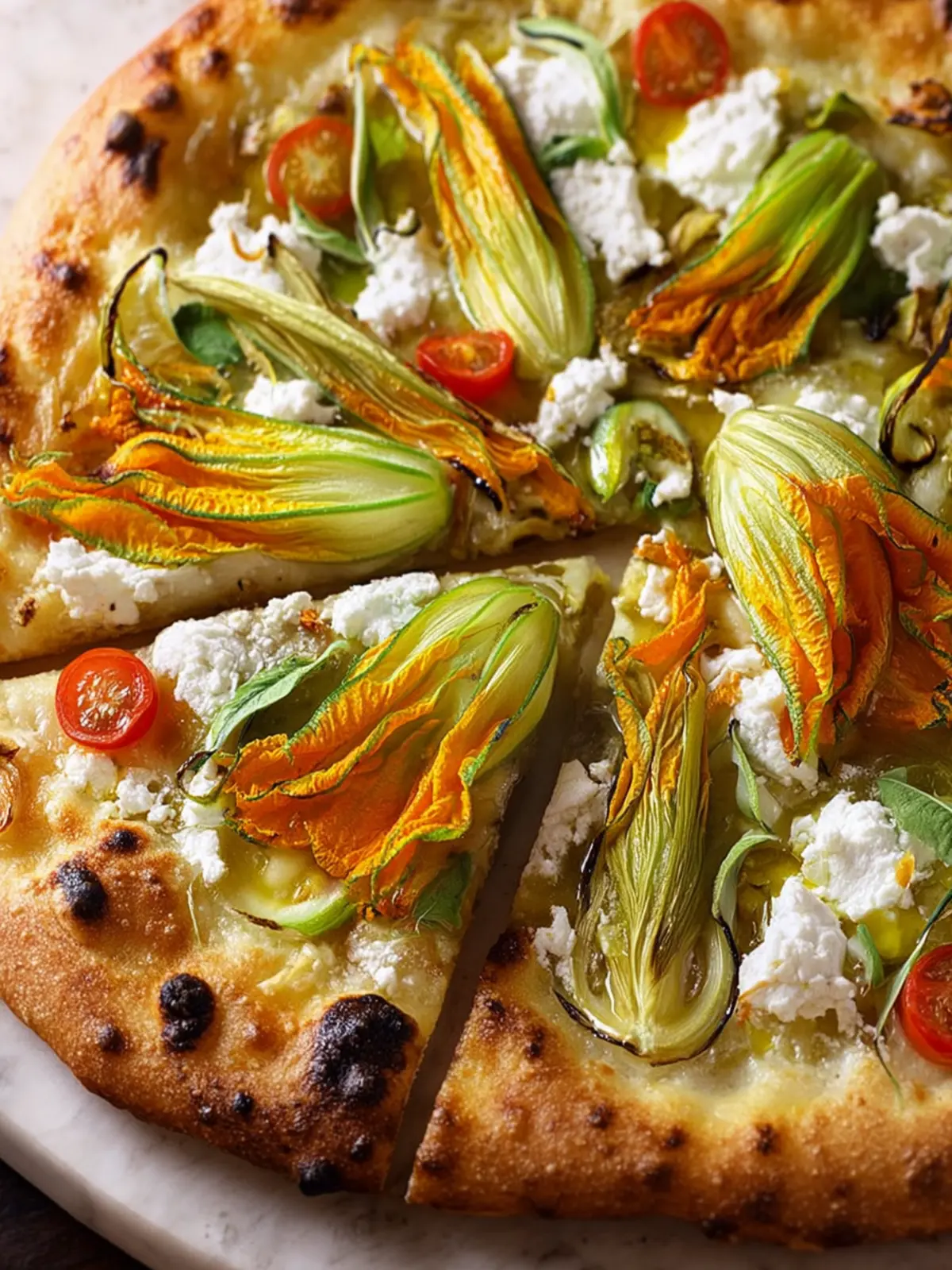 Squash Blossom Ricotta Pizza Third Image w2gjqq