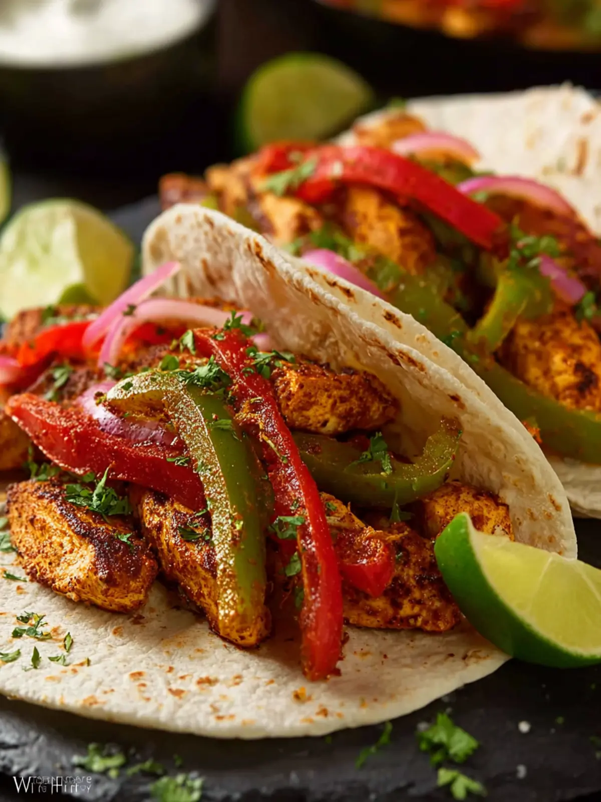 honey lime baked chicken fajitas First Image